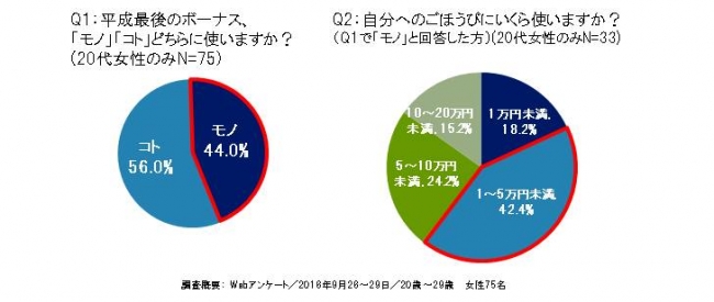 2018年平成最後のボーナス商戦は「モノ」消費？「コト」消費！？20代女性は何に使う？